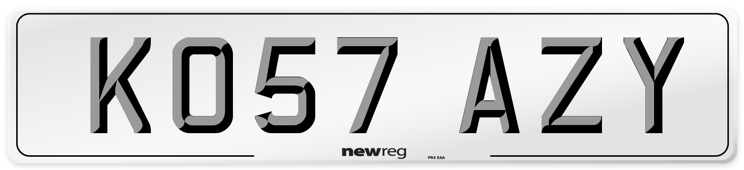 KO57 AZY Number Plate from New Reg